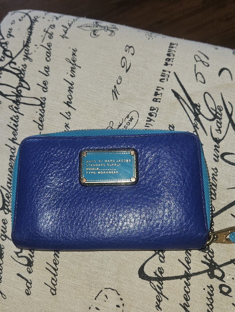 Marc Jacobs Royal Blue Wallet with Teal Trim